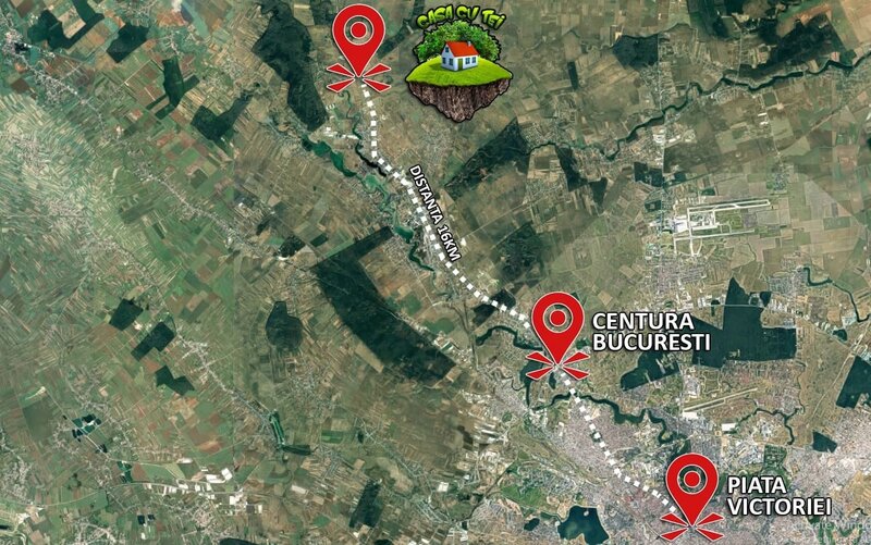 Crevedia, Casa cu Tei teren langa padure intrare din DN1A